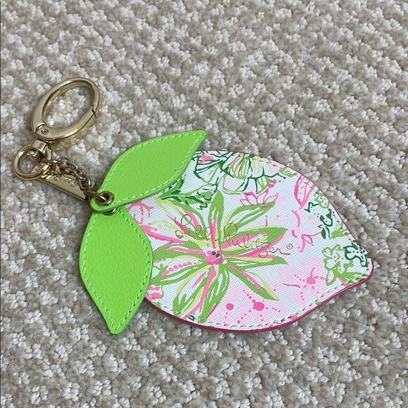 Lilly Pulitzer Pink and Green Lemon Keychain - Picture 1 of 2
